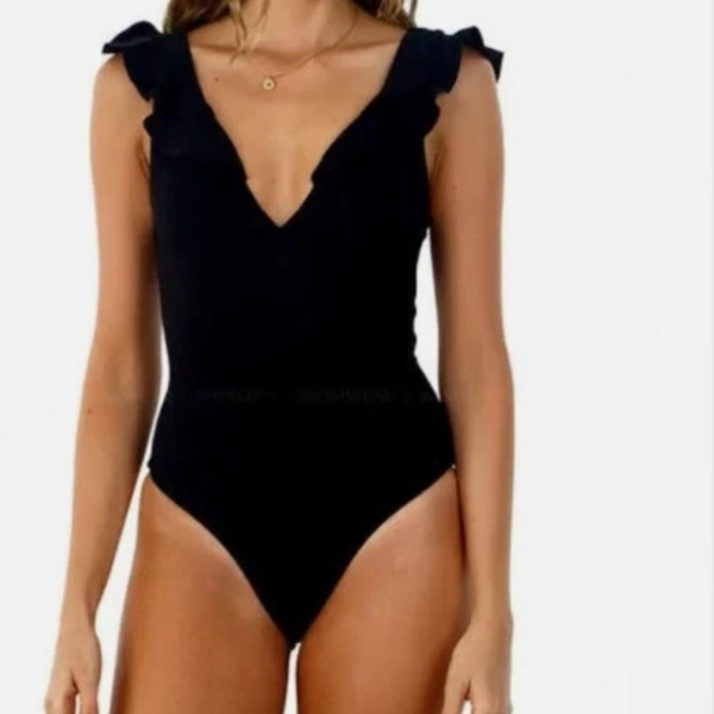 Elegant Black One-Piece Swimsuit